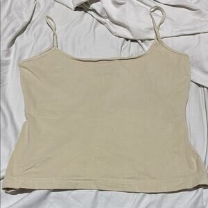 Finity Studio L Elegant Cream Spaghetti Strap stretch Top guc